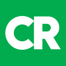 CR in white on a green background