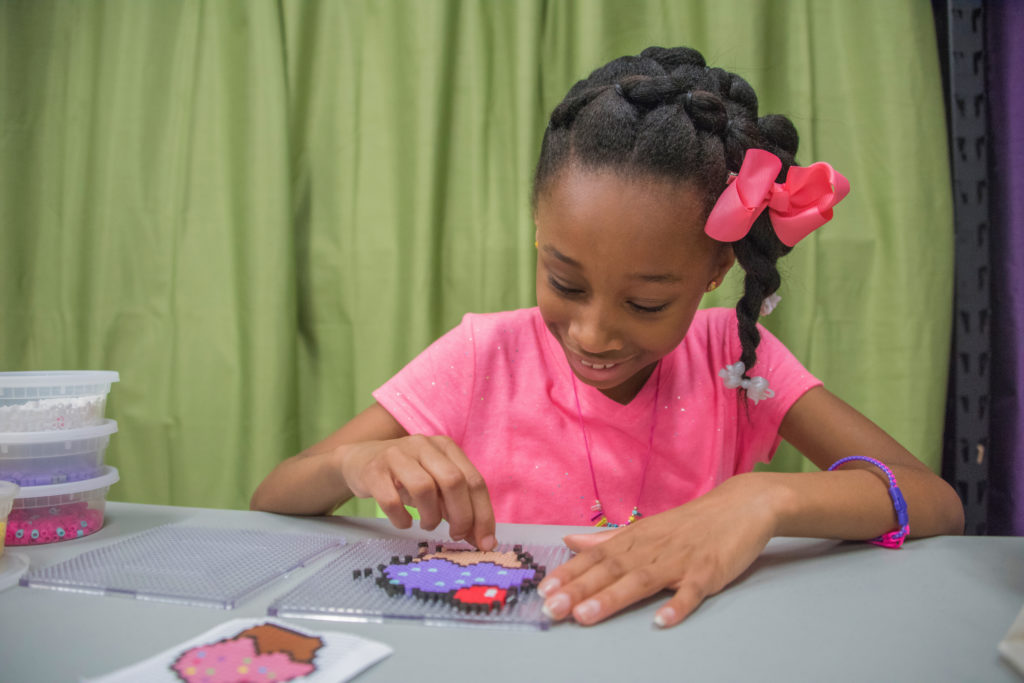 Young girl crafting