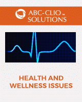 ABC-CLIO Solutions Health and Wellness Issues with a line from an electrocardiogram