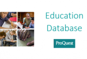 ProQuest Education Database with four groups of students of all ages studying