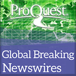 ProQuest Global Breaking Newswires with a green map of the world